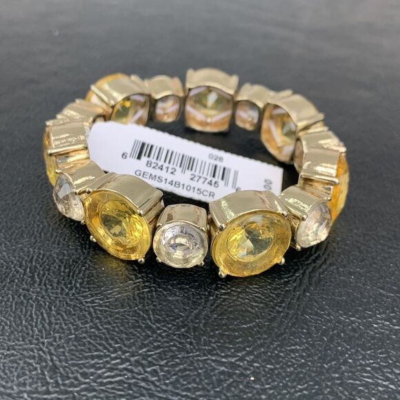 Lee Angel Designer Bracelet – Yellow Crystals, Gold Plated + Gift Pouch - Picture 9 of 11